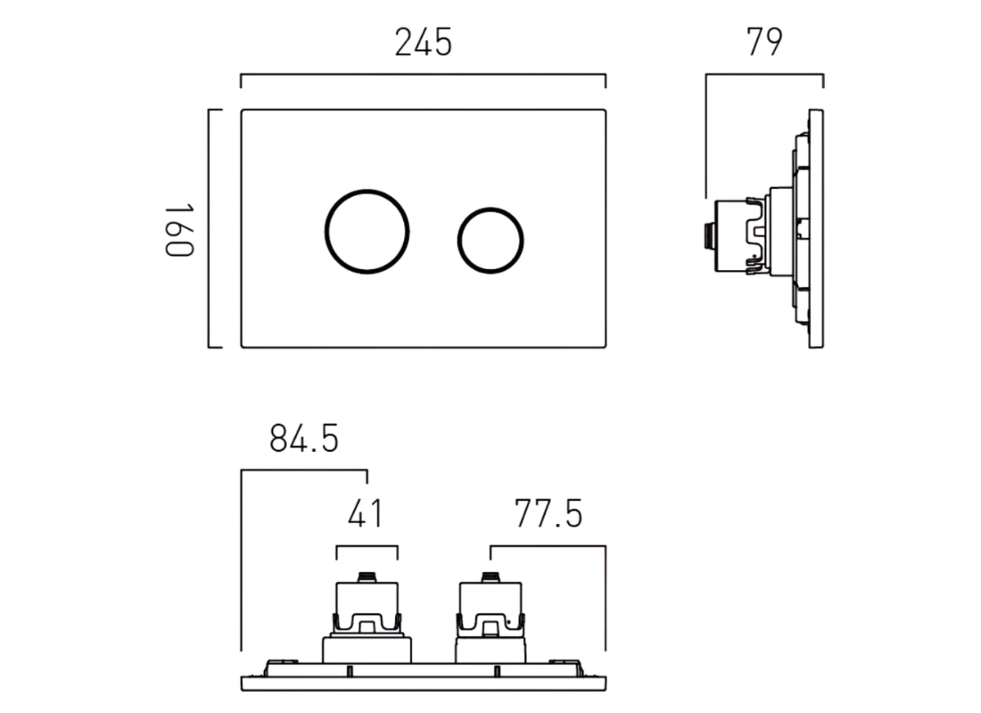 Round Button Flush Plate