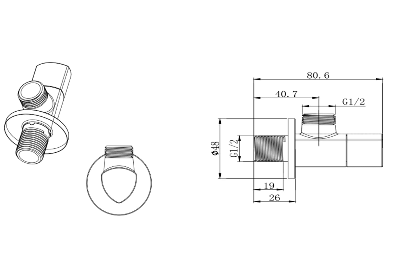 Sapphire Angle Valve