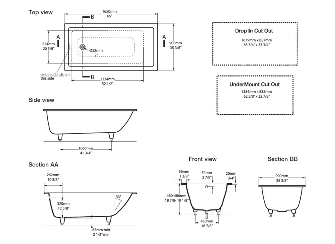 Kaldera 6 Built-In Bathtub 1650×900