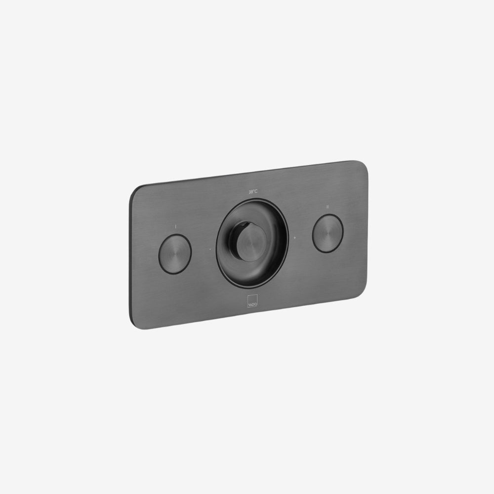 Zone Horizontal Push Button 2-Outlet Thermostatic Concealed Shower Val ...