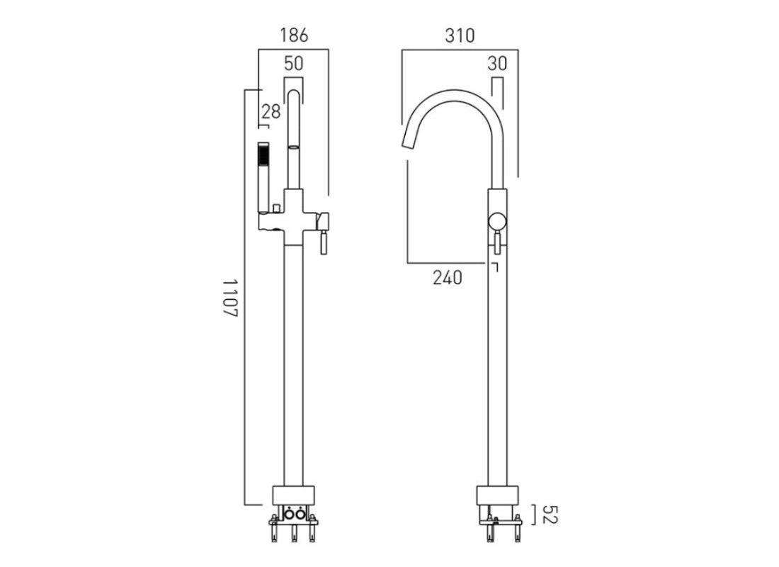 Origins Floor Mounted Bath Shower Mixer