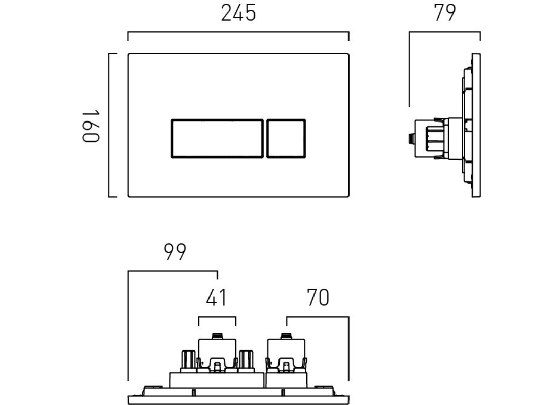 Square Button Flush Plate – Dual Flush Toilet Accessory