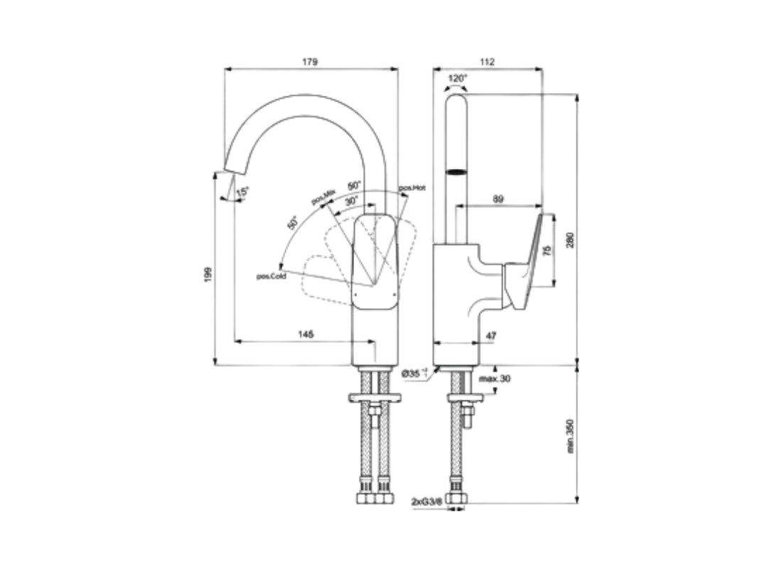 Ceraplan Tall Basin Mixer H200