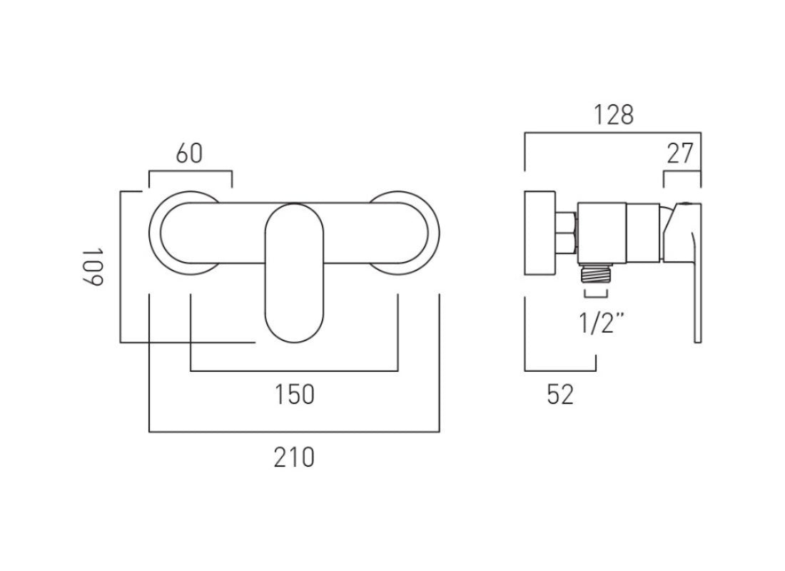 Metiz Exposed Manual Shower Valve