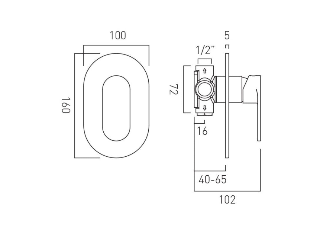 Metiz Manual Shower Valve with Diverter