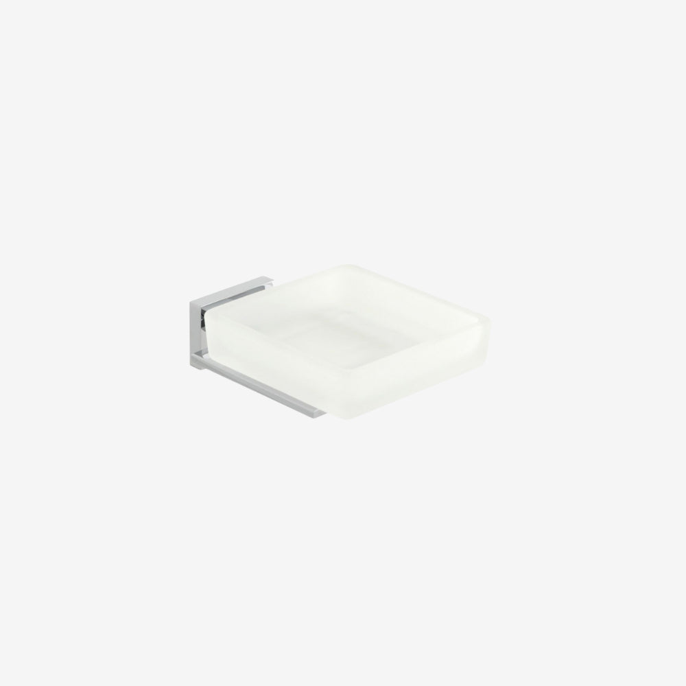 Level Frosted Glass Soap Dish and Holder