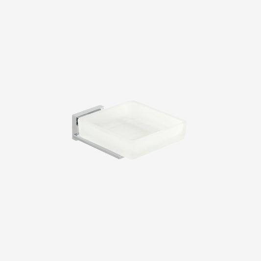 Level Frosted Glass Soap Dish and Holder