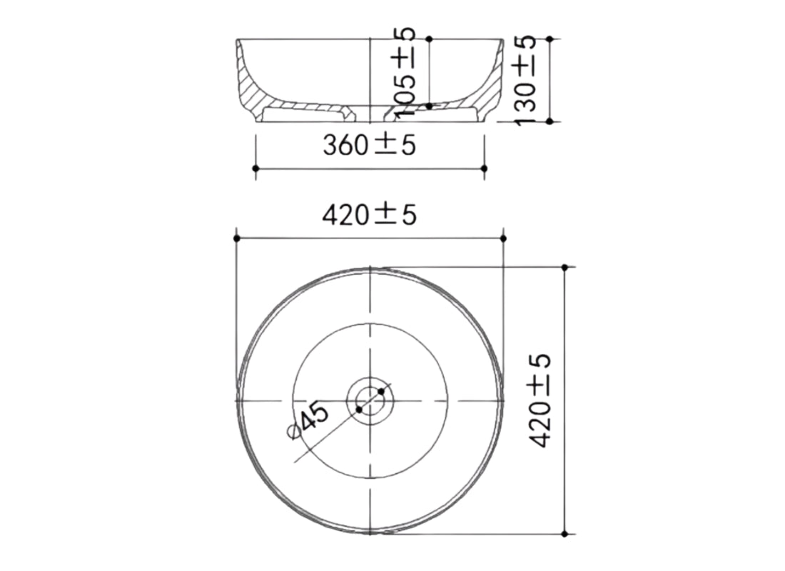 Garnet Transparent Wash Basin with Chrome Pop-up Waste