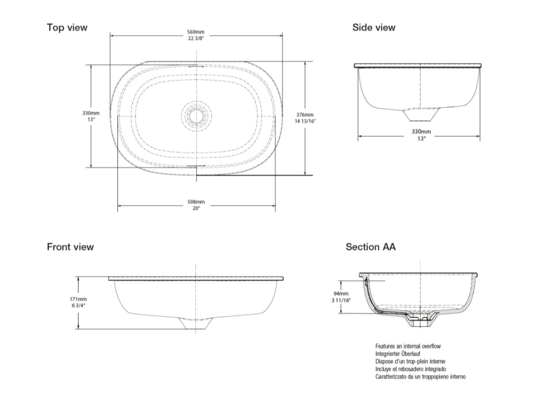 Barcelona 56 Undermount Basin