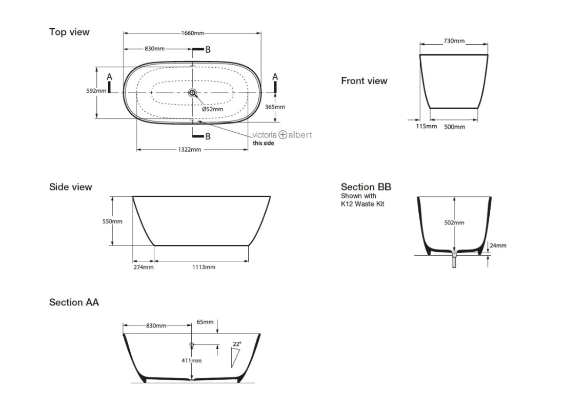 Lussari 1700 Freestanding Bathtubs