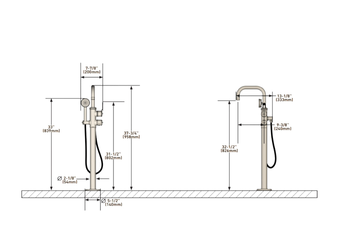 Perrin & Rowe Armstrong Freestanding Bath Shower Mixer