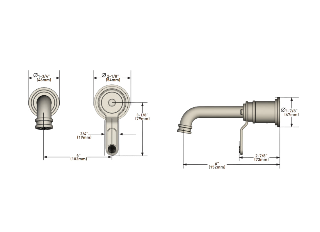 Perrin & Rowe Armstrong Wall Mounted Single Lever Basin Mixer