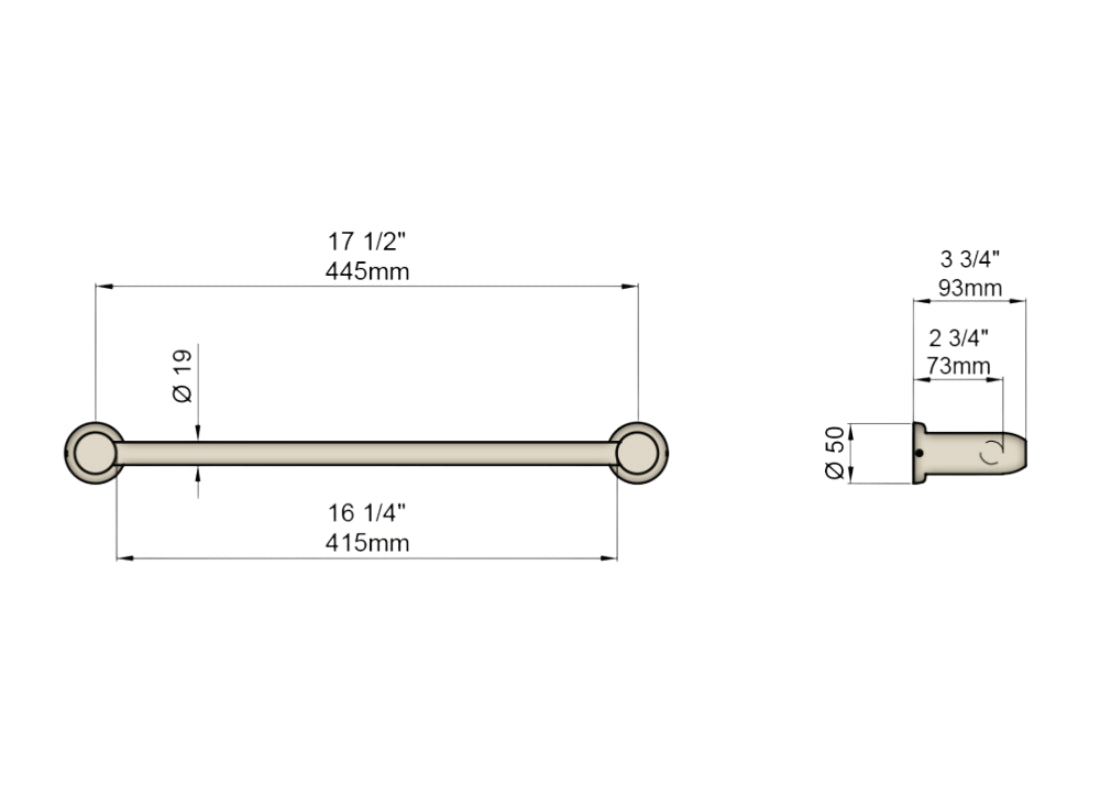 Perrin & Rowe Langbourn 445mm Single Towel Rail