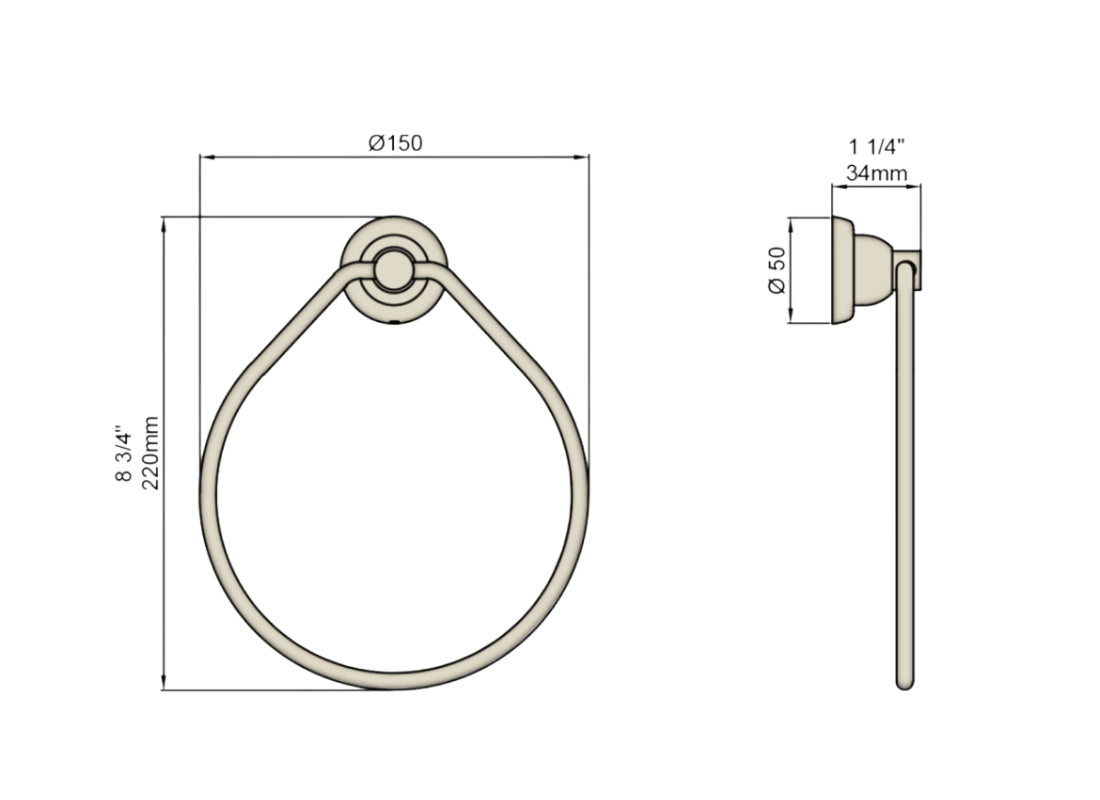 Perrin & Rowe Langbourn Towel Ring