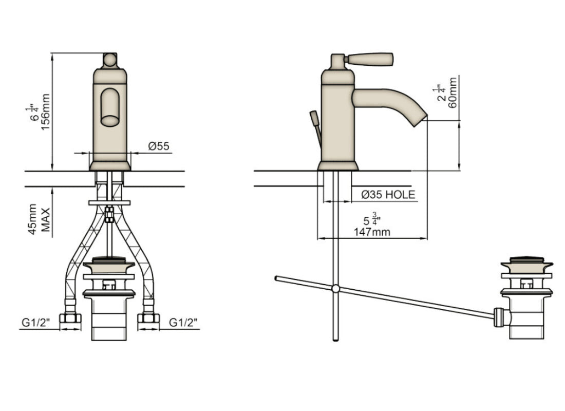 Perrin & Rowe Langbourn Single Lever Basin Mixer