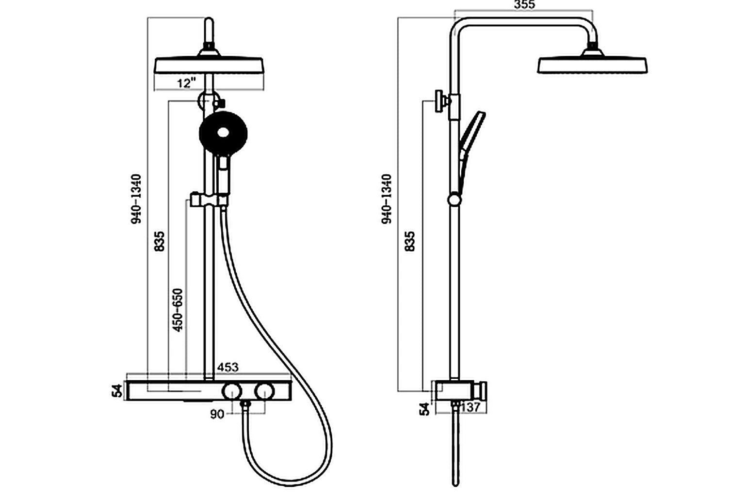 Euphoria Rain Shower Three Way Shower Set Chrome