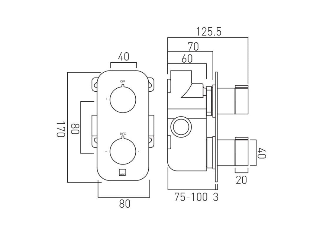 Tablet Altitude 1-Outlet Concealed Thermostatic Shower Valve