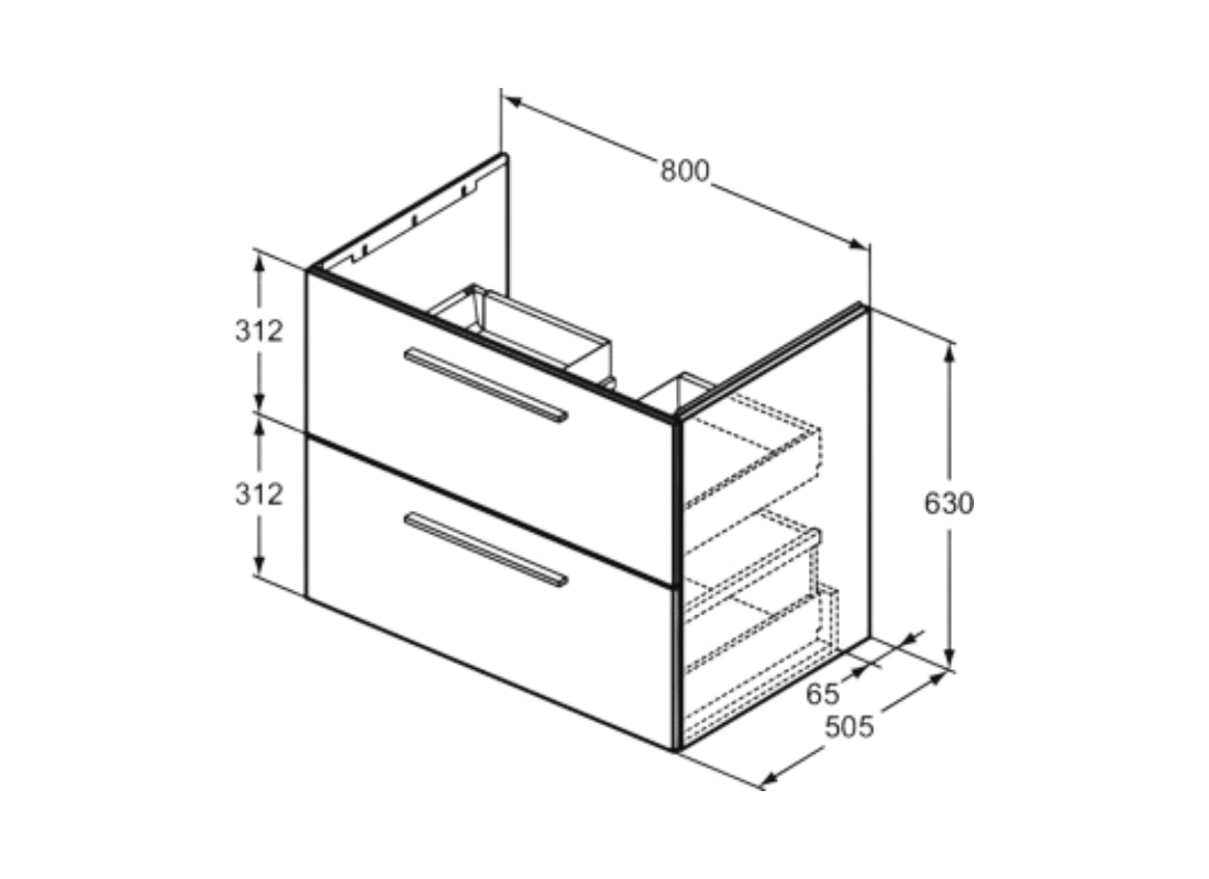 i.life B Vanity Unit 80cm Quartz Vanity Unit