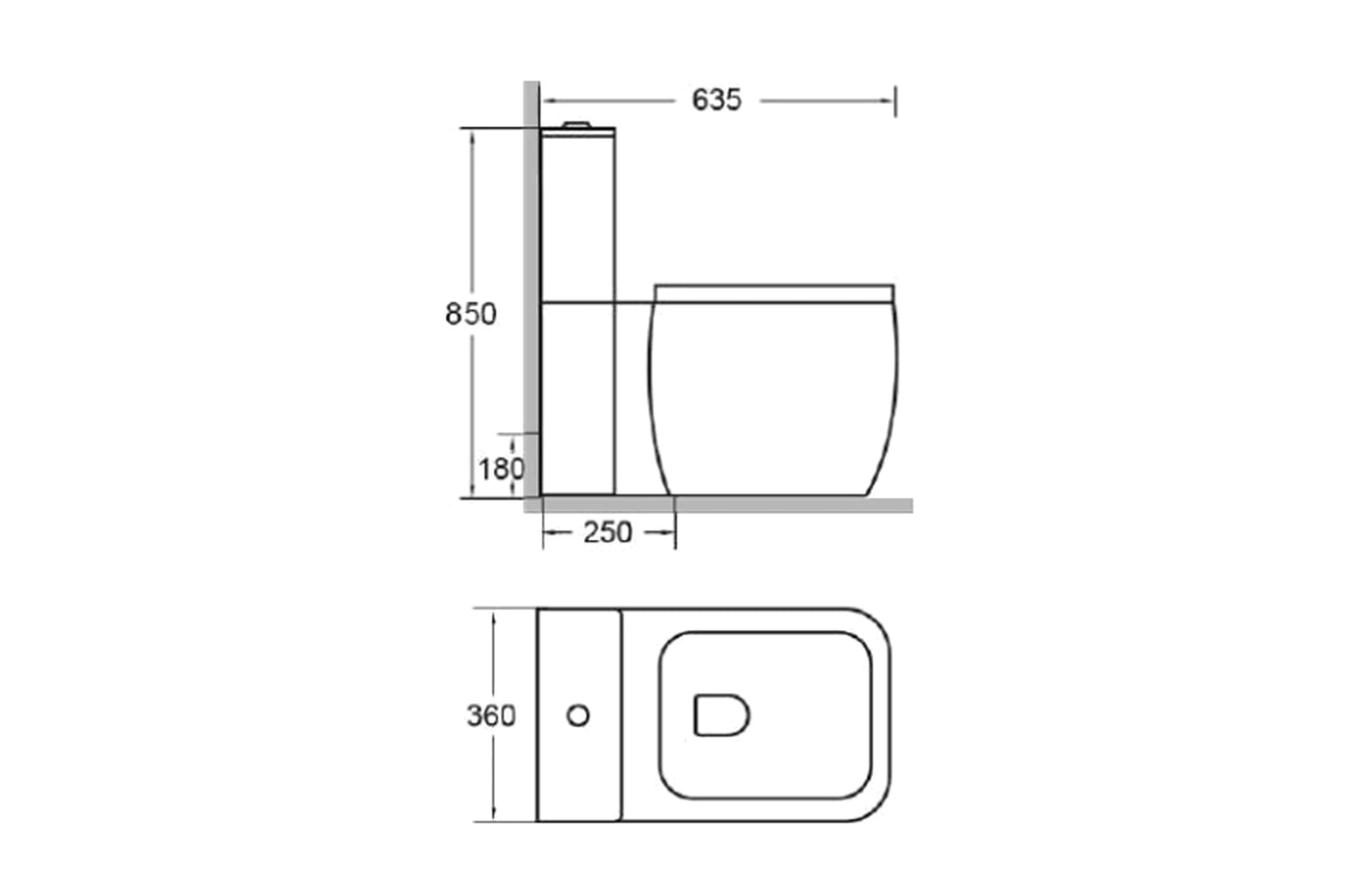 Euphoria Rimless WC P-Trap with UF Slim Seat Cover and Dual Flush Mechanism