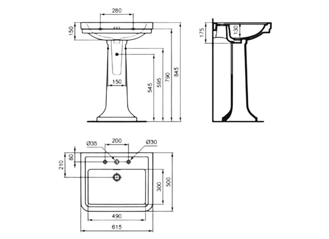 Calla Basin 3TH White Gloss