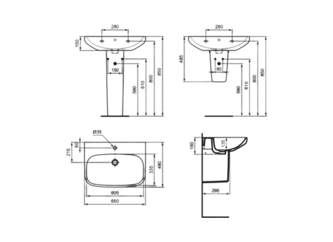i.life A Basin 65cm Washbasin