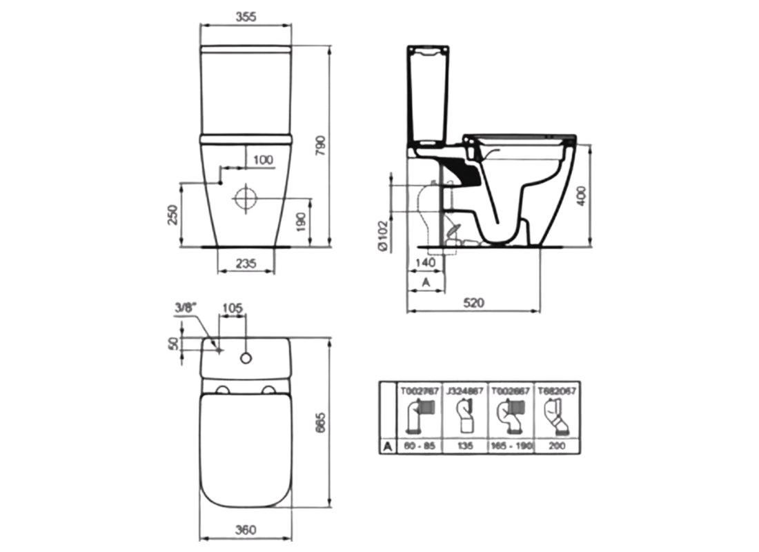 i.life A Cistern T4723 - 4.5/3 L Dual Flush