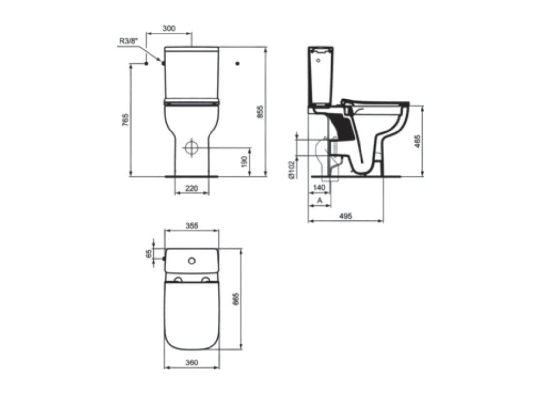 i.life A Heather Grey Toilet Cistern