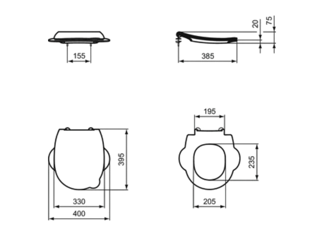 Contour 21 Seat & Cover 400x395x75 mm