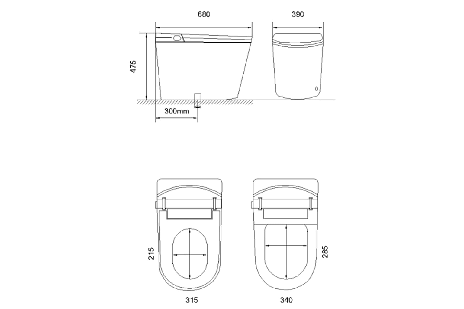 Swiss Smart WC Back to Wall with Remote Control