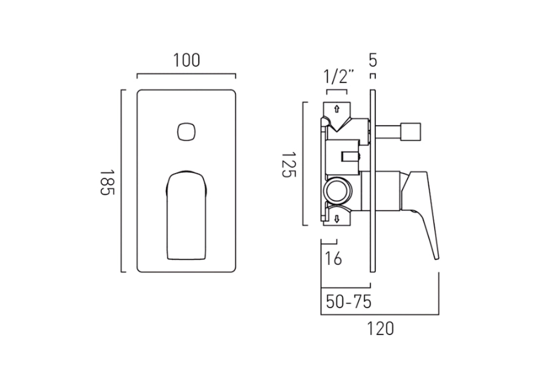 Cameo Concealed 2 Outlet Manual Valve