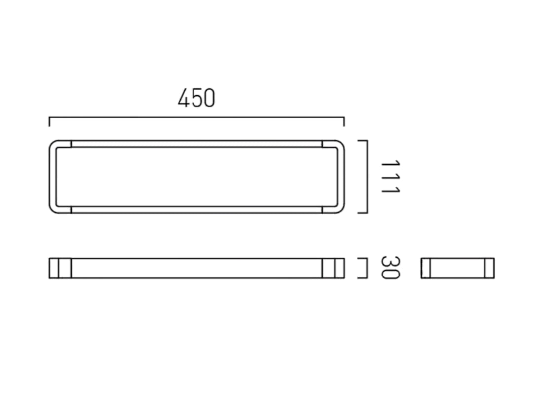 Muse 450 mm Wall Mounted Towel Bar & Shelf Frame