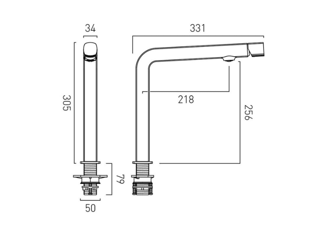 Cameo Deck Mounted Kitchen Mixer