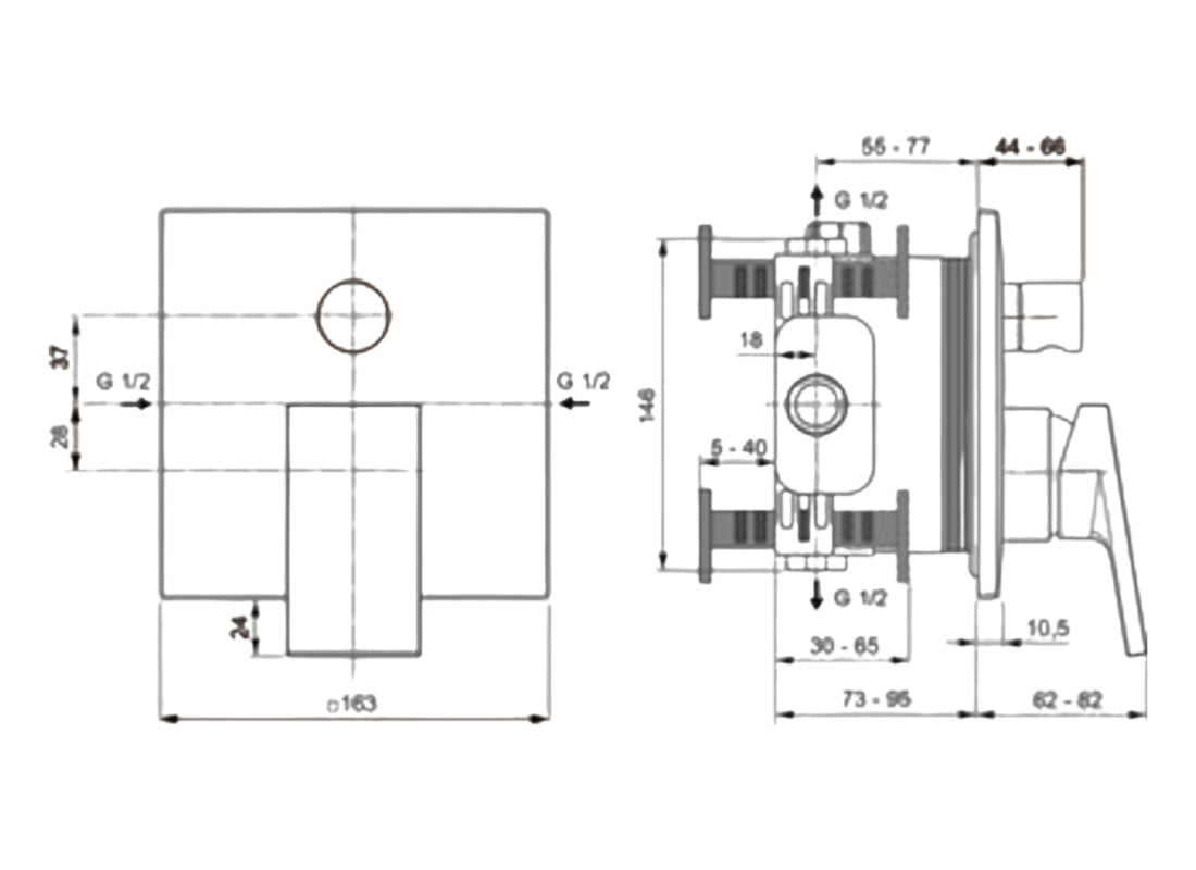 Extra Built-In Bath & Shower Mixer Kit 2