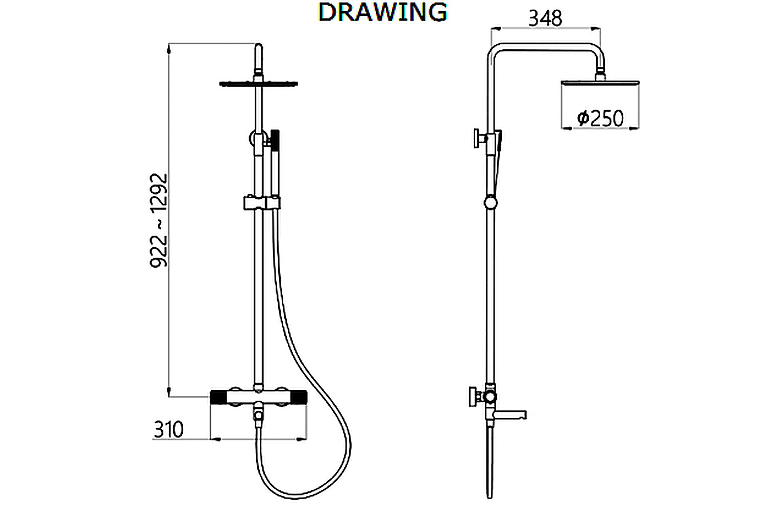 Ruby Rain Shower Complete Set 3 Way
