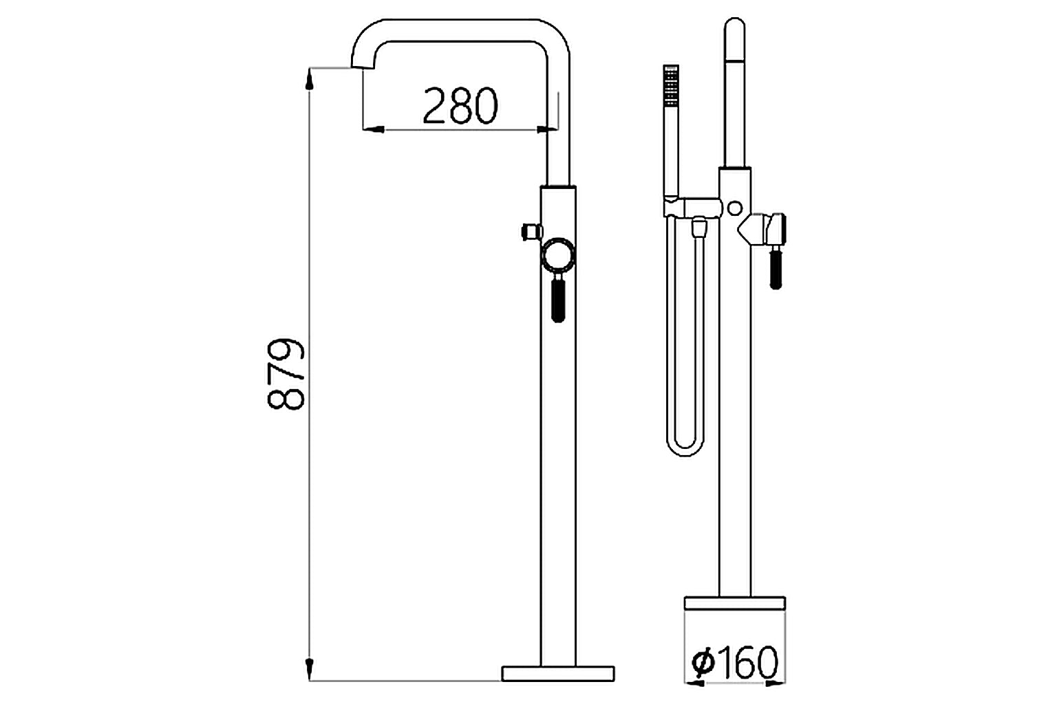 Ruby Free Standing Bathtub Shower Mixer