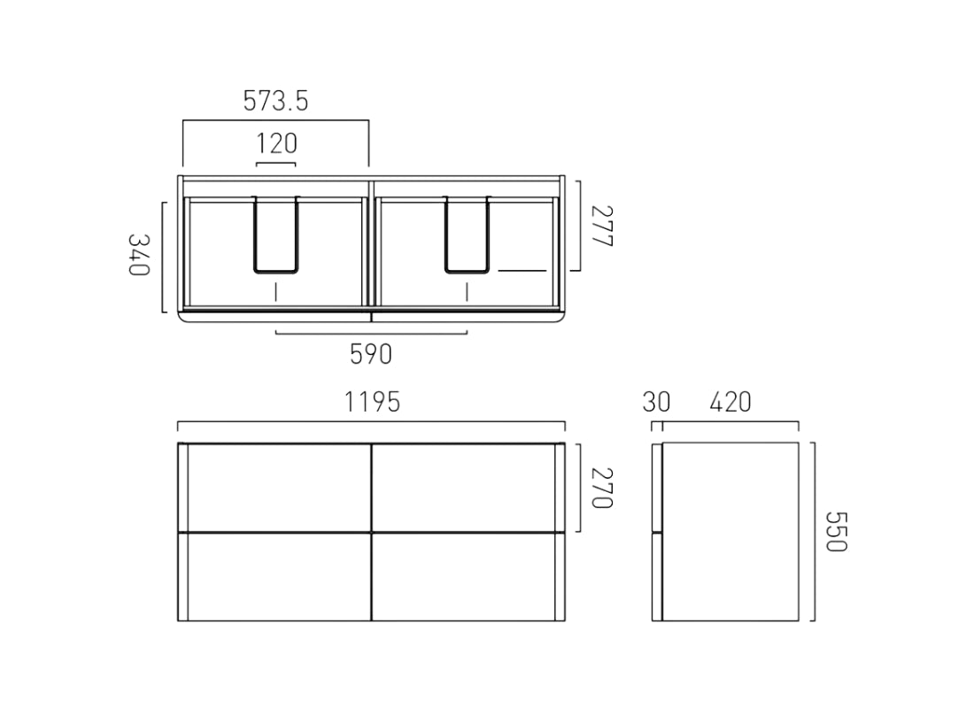 Cameo 1200mm Wall Hung Vanity Unit