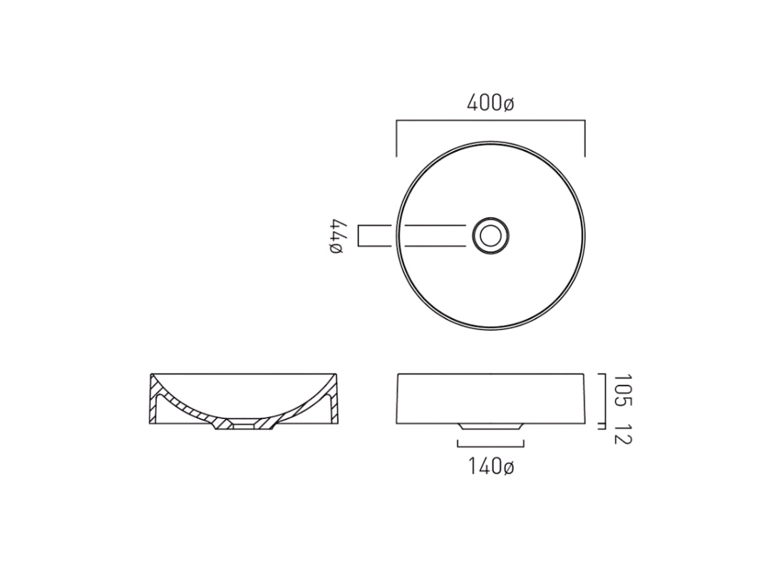 Cameo Round Countertop Basin