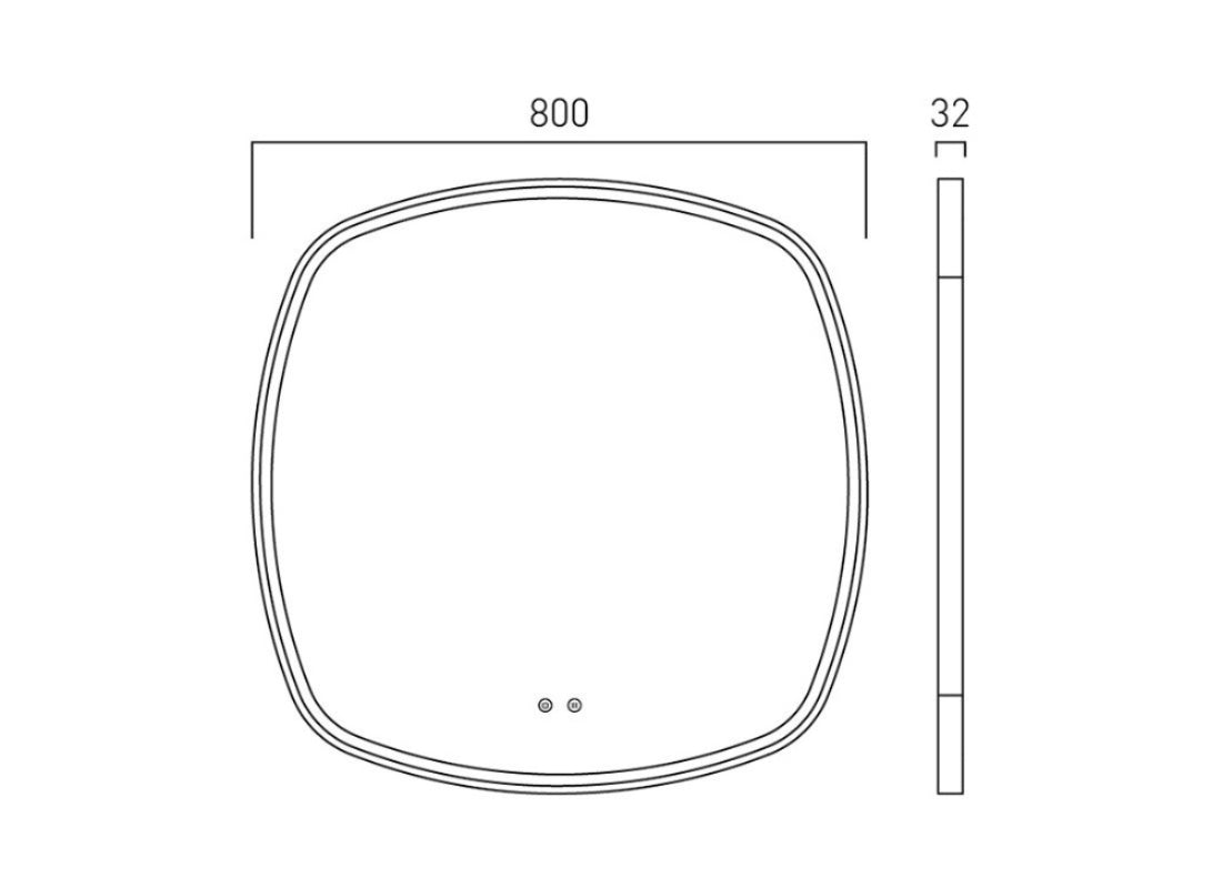 Cameo 800 mm Illuminated Soft Square Mirror
