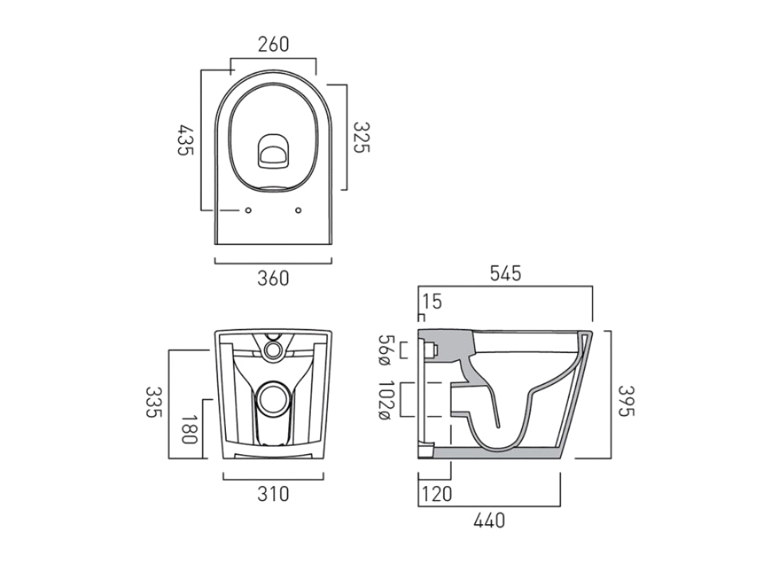 Cameo Back to Wall Water Closets - Round Bowl Toilet