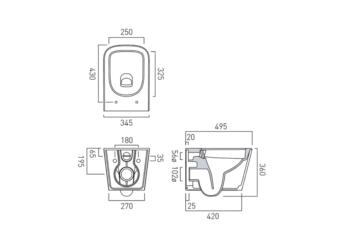 Cameo Soft Square Wall Hung WC
