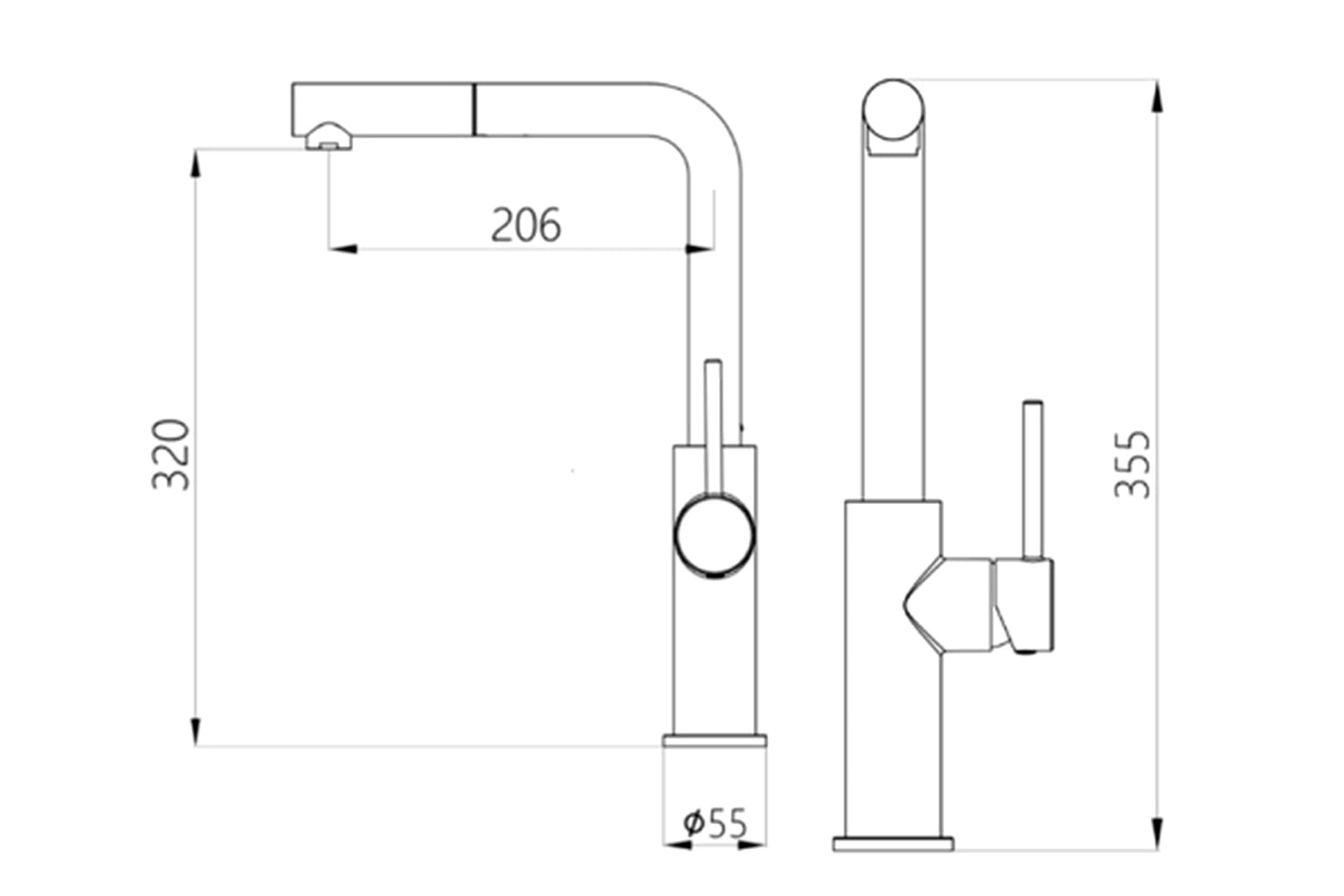 Luxor Pull Out Kitchen Sink Mixer