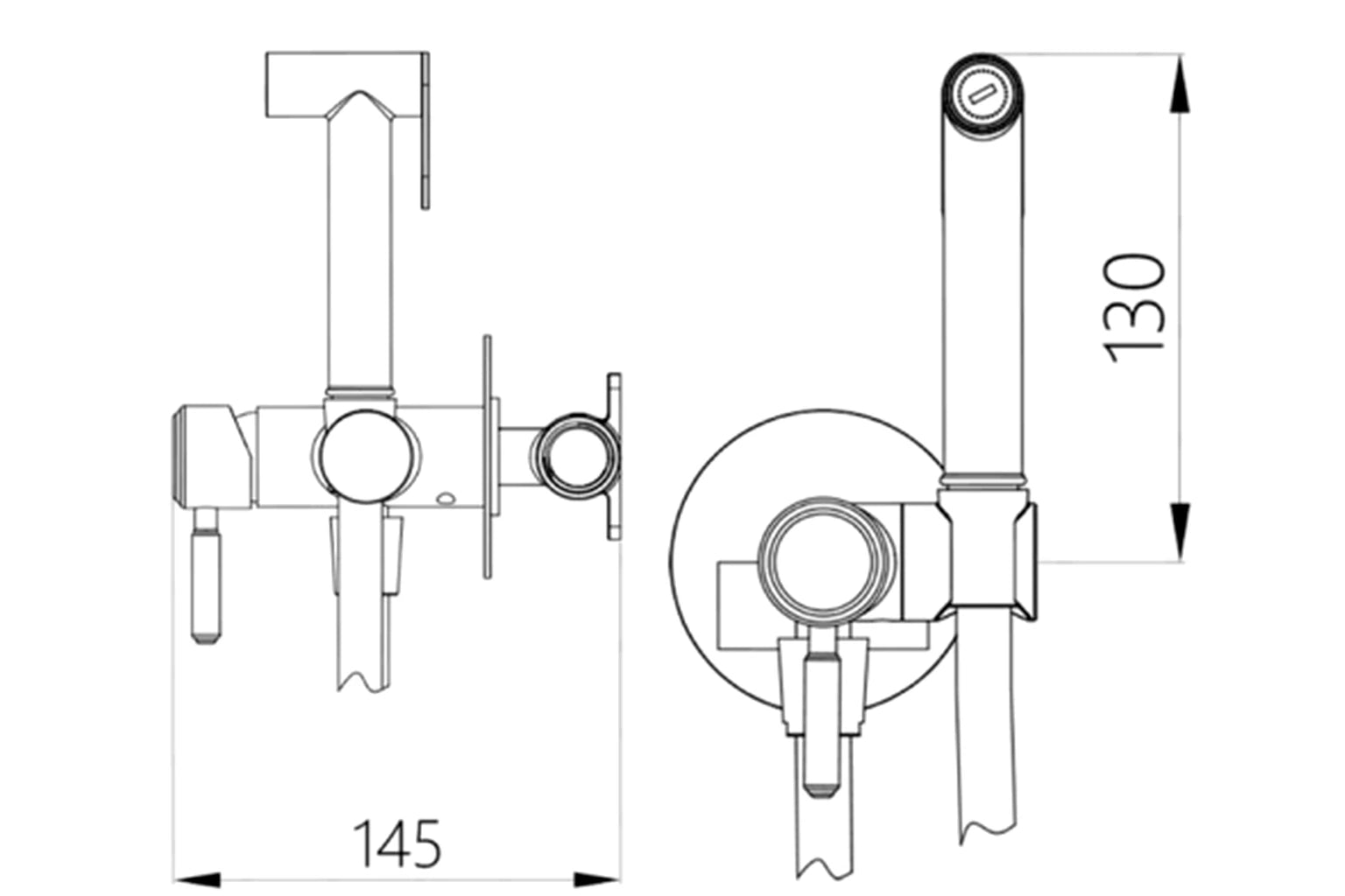 Luxor Concealed Hot & Cold Shattaf