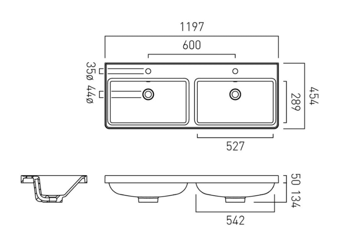 Cameo 1200 mm Mineral Cast Vanity Basin