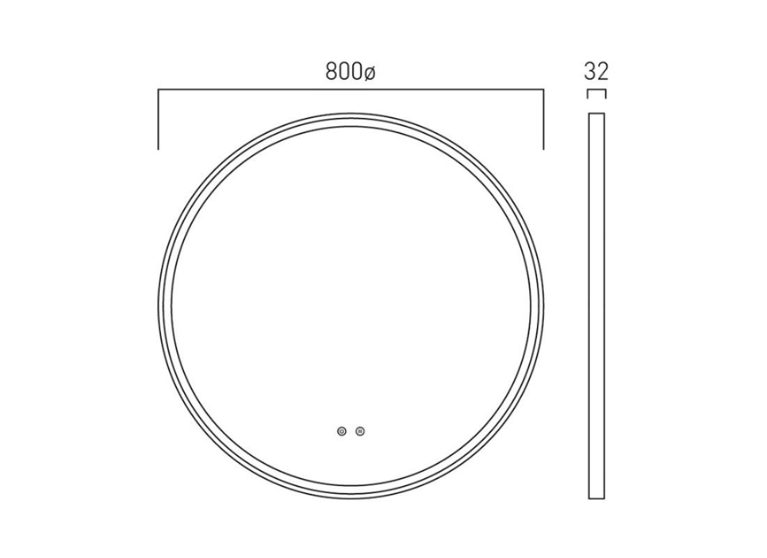 Cameo 800 mm Illuminated Round Mirror