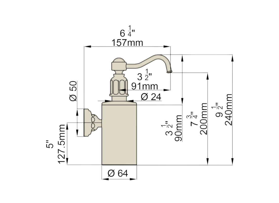 Perrin & Rowe Traditional Wall Mounted Soap Dispenser