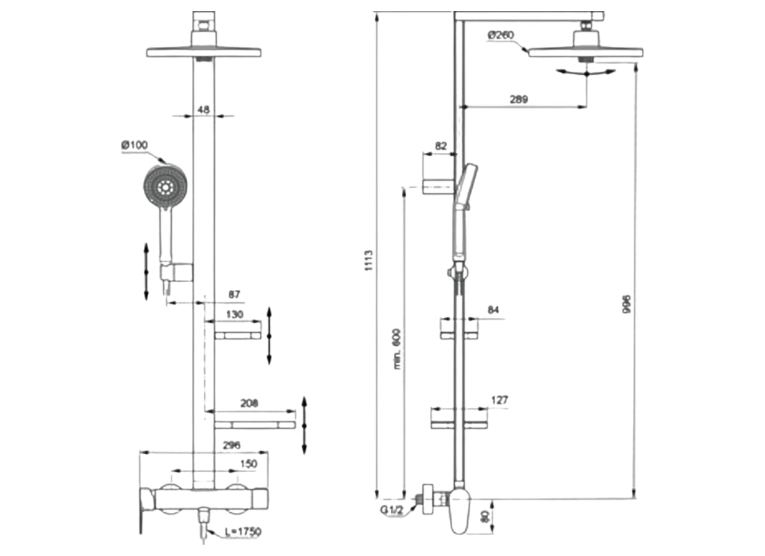 Ceraflow Alu+ Exposed Shower System BD584RO