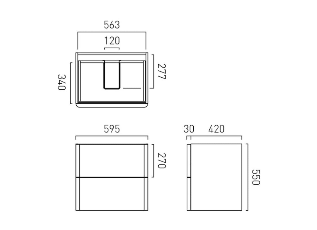 Cameo 600 mm Wall-Hung Vanity Unit with 2 Drawers