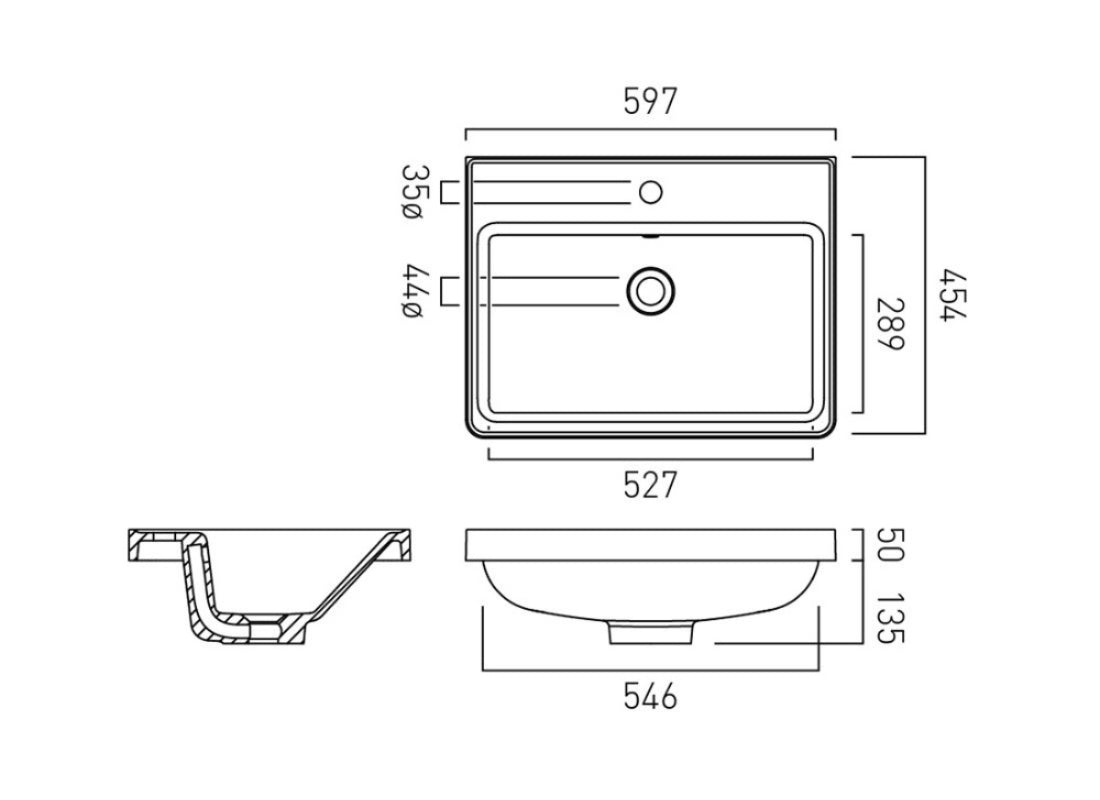 Cameo 600 mm Mineral Cast Vanity Basin