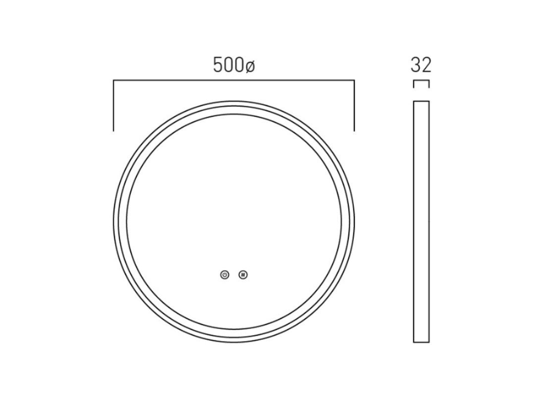 Cameo 500 mm Illuminated Round Mirror