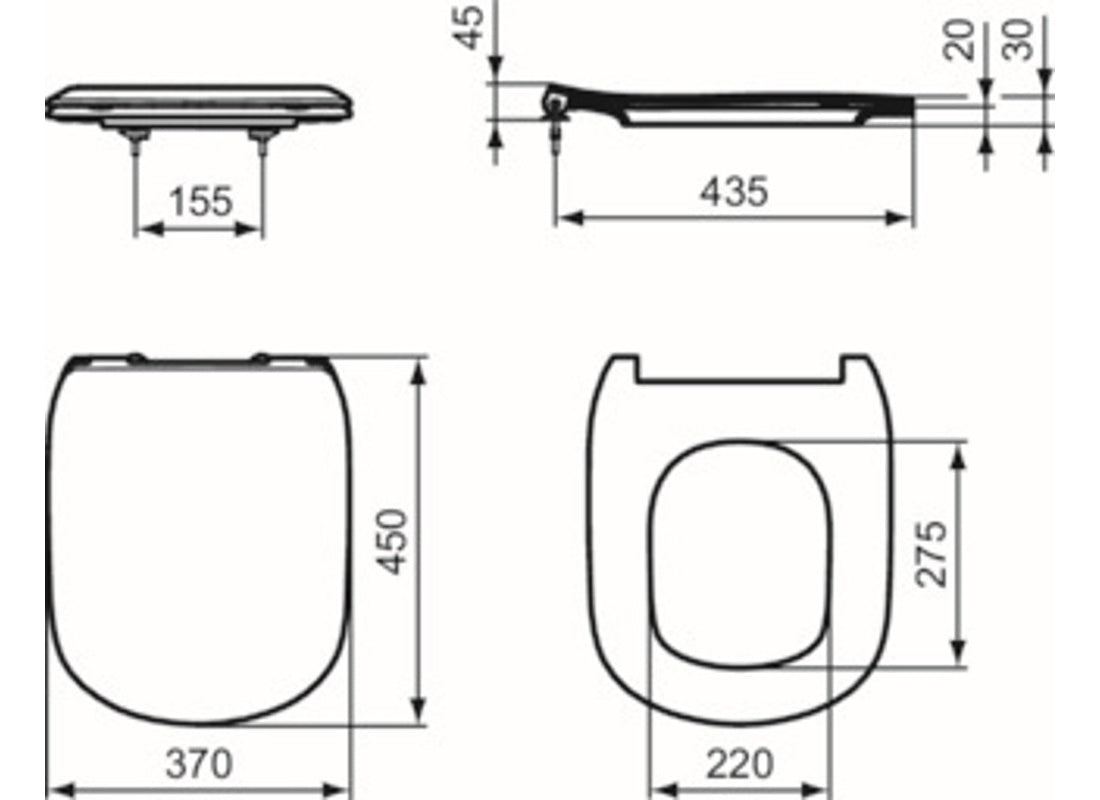 Tesi Thin Soft Close Toilet Seat & Cover